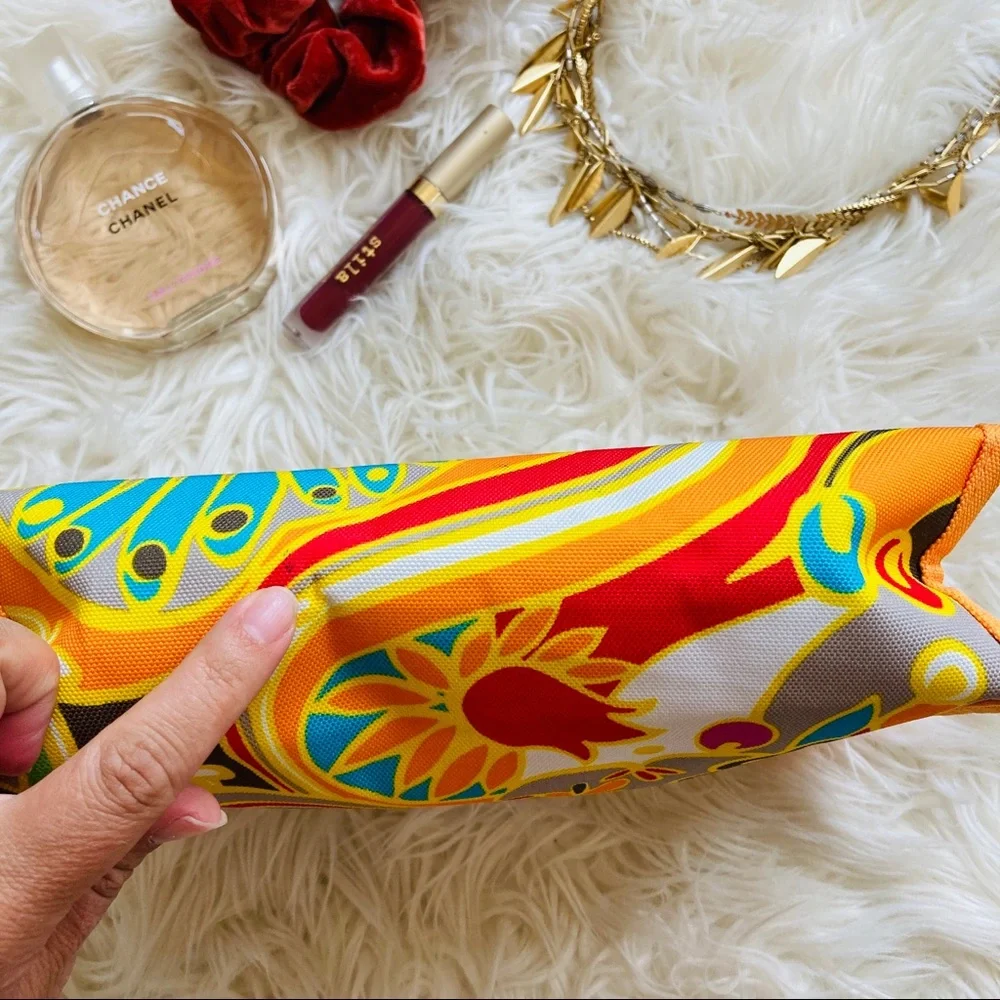 Trina Turk for Clinique Floral Makeup Bag Cosmetic Travel Pouch Multicolor OS